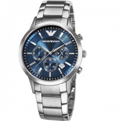 Emporio Armani Renato Men's Watch 43mm Chronograph Battery with Silver Metal Bracelet AR2448 Emporio Armani Renato Men's Watch 43mm Chronograph Battery with Silver Metal Bracelet AR2448