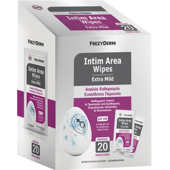 Frezyderm Sensitive Area Cleansing Wipes with Ultra-Mild pH 4 20 Pieces