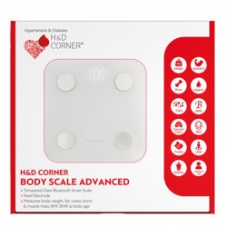 H&D Corner Body Scale Advanced (1 pc.) - White Smart Scale with Lipometer and Bluetooth H&D Corner Body Scale Advanced (1 pc.) - White Smart Scale with Lipometer and Bluetooth