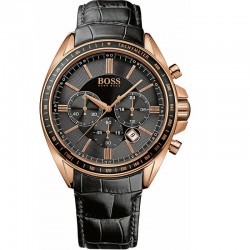 Boss Driver1513092,  Men's Watch 44mm Chronograph Battery with Black Leather Strap