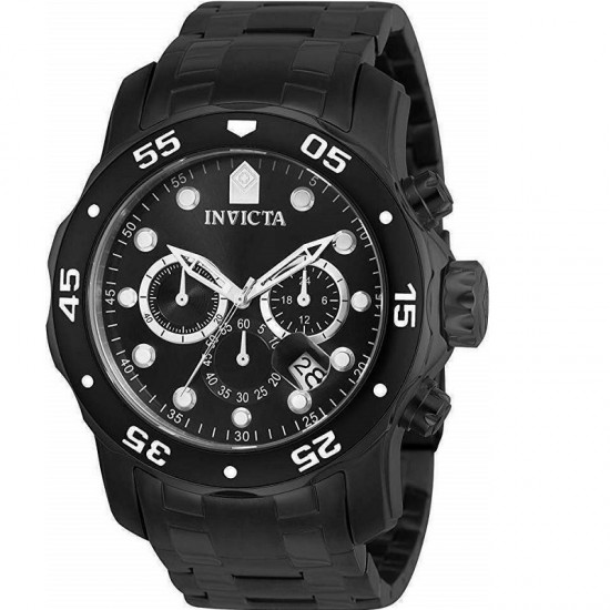 Invicta Pro Diver0076, Men's Watch 48mm Chronograph Battery with Black Metal Bracelet Invicta Pro Diver0076, Men's Watch 48mm Chronograph Battery with Black Metal Bracelet