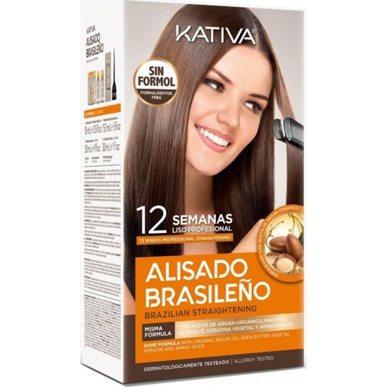 Kativa Brazilian Straightening Kit keratin set for hair straightening 225 ml Kativa Brazilian Straightening Kit keratin set for hair straightening 225 ml