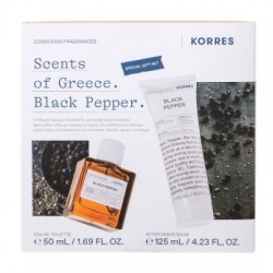 Korres Black Pepper edt 50 ml + Βάλσαμο για μετά το ξύρισμα Black Pepper 125 ml