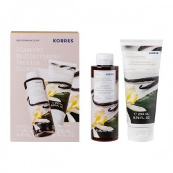 Korres Mediterranean Vanilla Blossom Set Refreshing Body Cleanser 250 ml + Body Shine 200 ml