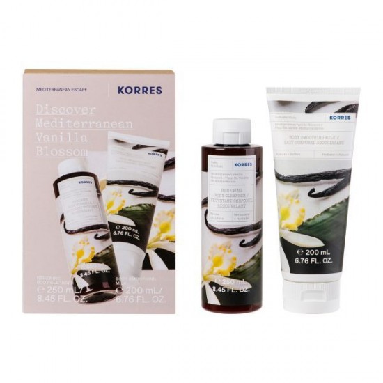Korres Mediterranean Vanilla Blossom Set Refreshing Body Cleanser 250 ml + Body Shine 200 ml