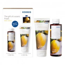 Korres Basil Lemon Gift Set Refreshing Body Cleanser 250 ml + Body Lotion 200 ml Korres Basil Lemon Gift Set Refreshing Body Cleanser 250 ml + Body Lotion 200 ml
