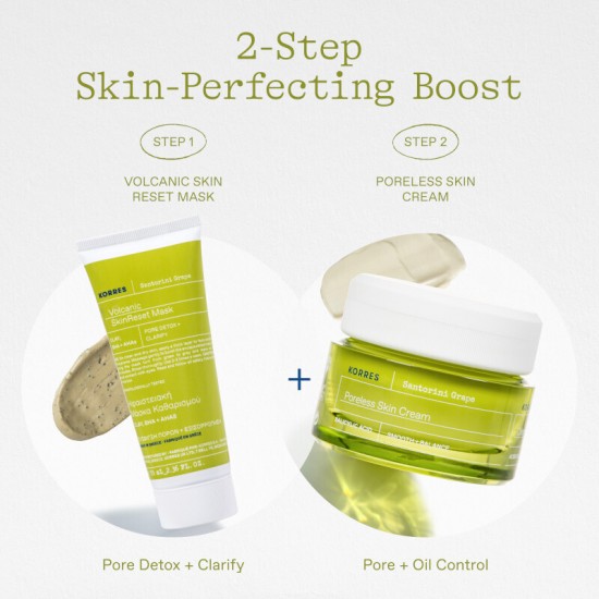 Korres Face Cream with Santorini Grape for Poreless Skin 40 ml + Gift Volcanic Skin Repair Mask 20 ml Korres Face Cream with Santorini Grape for Poreless Skin 40 ml + Gift Volcanic Skin Repair Mask 20 ml