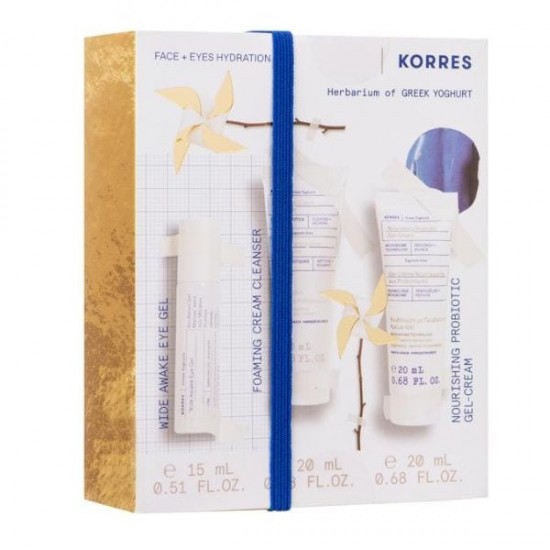 Korres SET Wide Awake Moisturizing Eye Gel 15ml & Foaming Cleanser 20ml & Nourishing Probiotic Moisturizing Cream Gel 20ml Korres SET Wide Awake Moisturizing Eye Gel 15ml & Foaming Cleanser 20ml & Nourishing Probiotic Moisturizing Cream Gel 20ml
