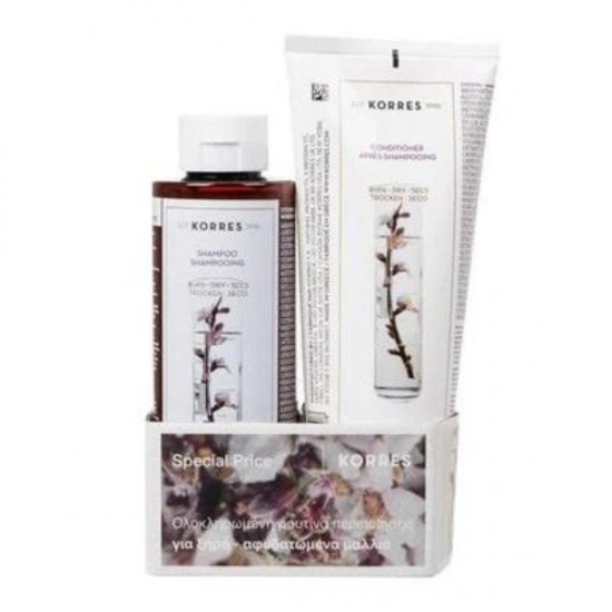 Korres Almond & Flax Shampoo Set for Dry, Damaged Hair 250 ml + Korres Almond & Flax Conditioner for Dry Hair 200 ml Korres Almond & Flax Shampoo Set for Dry, Damaged Hair 250 ml + Korres Almond & Flax Conditioner for Dry Hair 200 ml