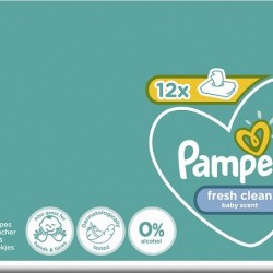 Pampers Fresh Clean Baby Wipes with Fragrance 624 Pieces (12x52 Pieces)