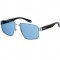 Polaroid PLD6121/S KUF/C3 Unisex Sunglasses Silver Frame Light Blue Polarized Lenses 58mm