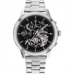 Tommy Hilfiger Henry 1710477, Men's Watch 44mm Chronograph Battery with Silver Metal Bracelet Tommy Hilfiger Henry 1710477, Men's Watch 44mm Chronograph Battery with Silver Metal Bracelet