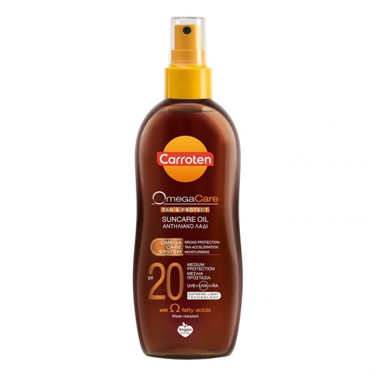 Carroten Omega Care Tan & Protect Oil 20SPF Waterproof Sunscreen Body Oil 150ml Carroten Omega Care Tan & Protect Oil 20SPF Waterproof Sunscreen Body Oil 150ml