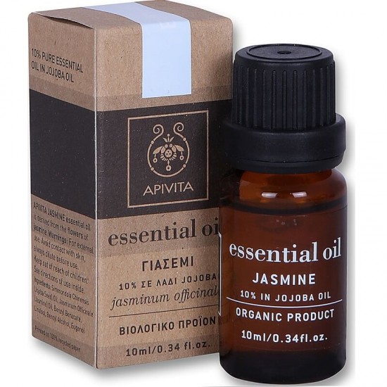 Apivita Organic Jasmine Essential Oil 10% in Jojoba Oil 10 ml