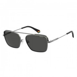 Polaroid Men's Sunglasses with Gray Metal Frame and Black Polarized Lens PLD6131/S R80/M9 Polaroid Men's Sunglasses with Gray Metal Frame and Black Polarized Lens PLD6131/S R80/M9