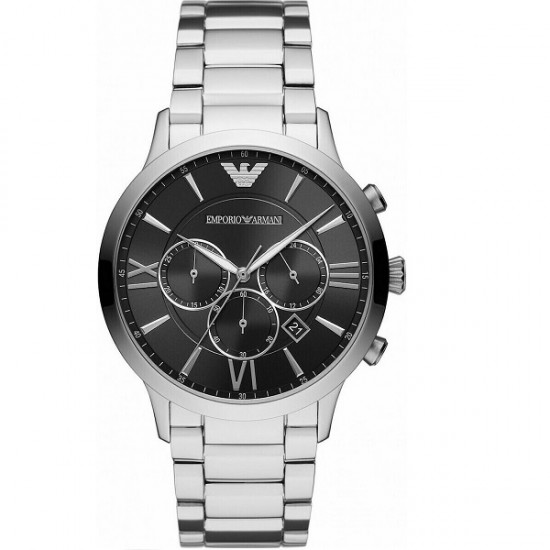Emporio Armani Giovanni Mens Watch 44mm Chronograph Battery with Silver Metal Bracelet AR11208 Emporio Armani Giovanni Men's Watch 44mm Chronograph Battery with Silver Metal Bracelet AR11208