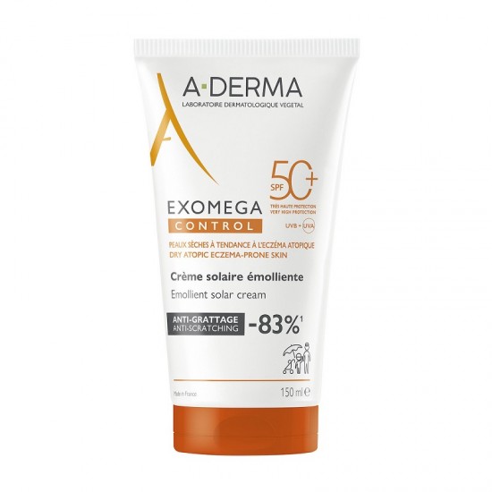 Face and body sunscreen, A-Derma Exomega Control, SPF50+ 150 ml Face and body sunscreen, A-Derma Exomega Control, SPF50+ 150 ml