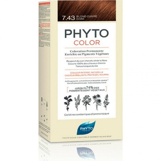 Phyto Phytocolor Hair Dye 7.43 Blonde Golden Bronze, 50ml Phyto Phytocolor Hair Dye 7.43 Blonde Golden Bronze, 50ml
