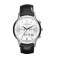 Emporio Armani Chronograph Watch with Battery and Black Leather Strap
