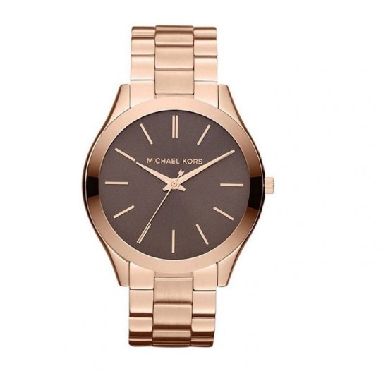 Michael Kors MK3181 Slim Runway watch with rose gold dial and brown dial Michael Kors MK3181 Slim Runway watch with rose gold dial and brown dial