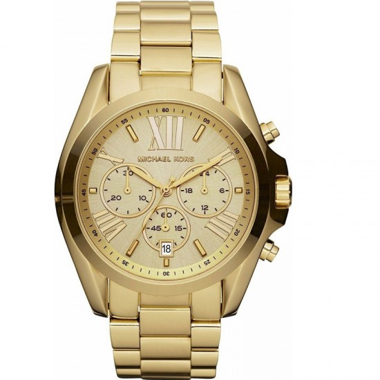 Michael Kors MK5605 Unisex Chronograph Watch 40mm with Gold Case and Analog Bracelet