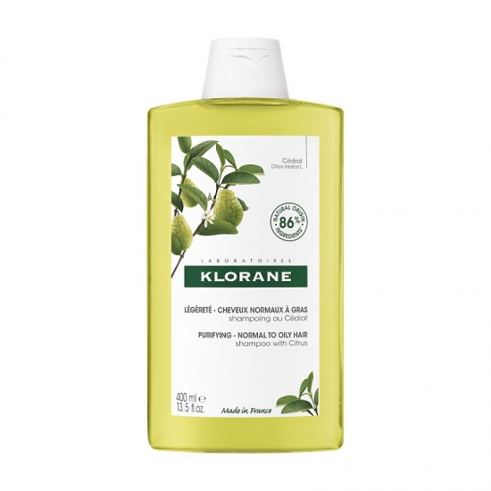 Shampoo for normal to oily hair Klorane, Citrus, 400 ml