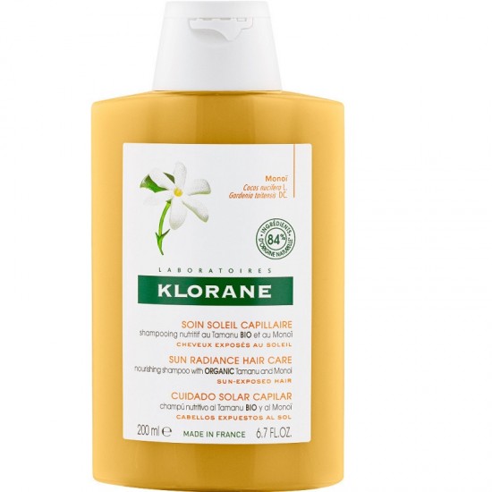 Sun Radiance hair care shampoo, Klorane Polysianes, with organic tamanu and monoi 200 ml Sun Radiance hair care shampoo, Klorane Polysianes, with organic tamanu and monoi 200 ml