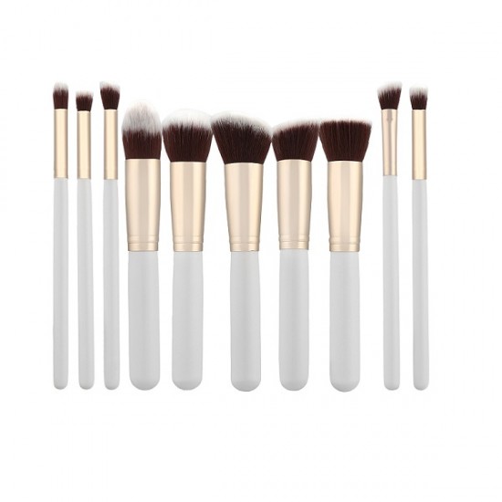 MIMO Makeup Brush Set Kabuki White 10 Pcs Brush Set