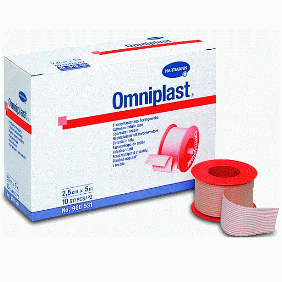Hartmann Omniplast fabric first aid tape 2.5cm x 5m Hartmann Omniplast fabric first aid tape 2.5cm x 5m