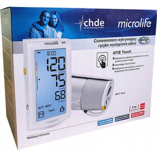 Microlife BP A7 Touch AFIB digital upper arm blood pressure monitor with arrhythmia detection Microlife BP A7 Touch AFIB digital upper arm blood pressure monitor with arrhythmia detection