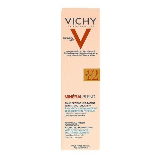 VICHY Mineral Blend Ενυδατικό Μake-Up 16 Ωρών Για Λαμπερή Επιδερμίδα 12 Sienna 30 ml