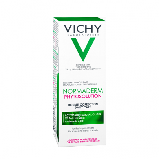 VICHY Normaderm Phytosolution Crema de fata hidratanta de ingrijire zilnica cu dubla corectie pentru acnee 50 ml